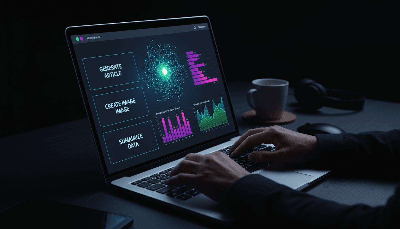 AI generative systems dashboard on laptop screen