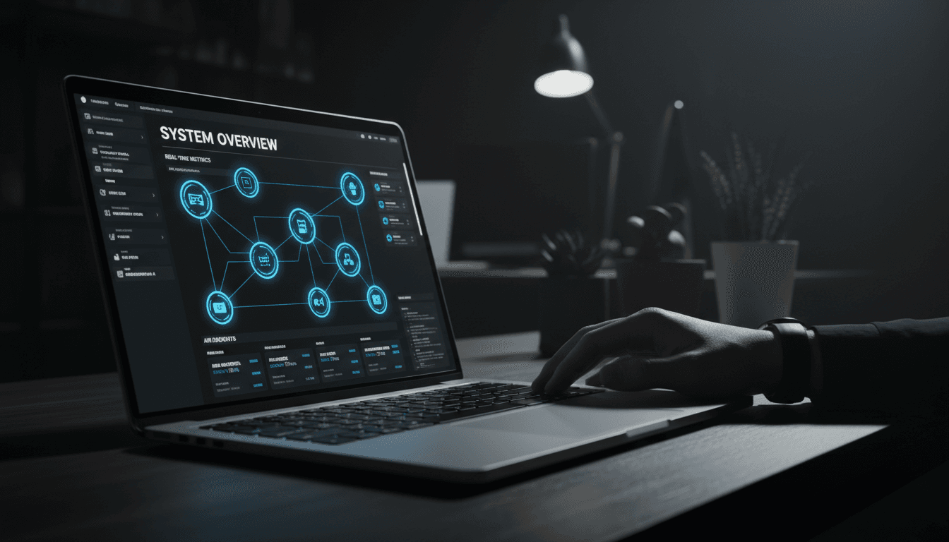 Integration dashboard showing AI system connections and data flows