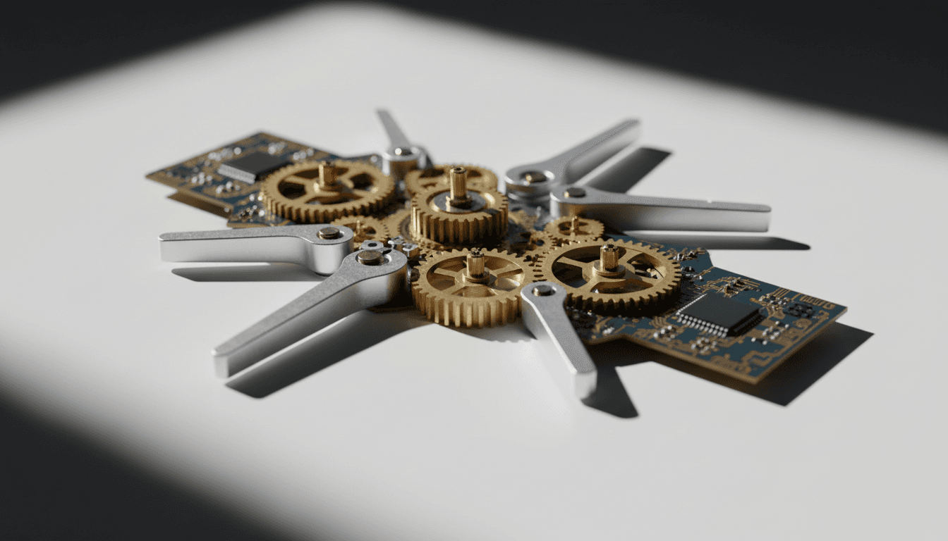 Precision mechanical components and circuitry detail