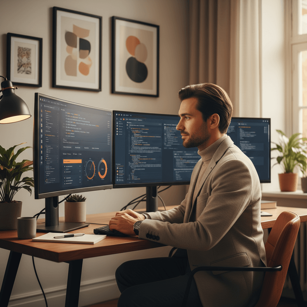 Professional using AI agent solutions in daily workflow