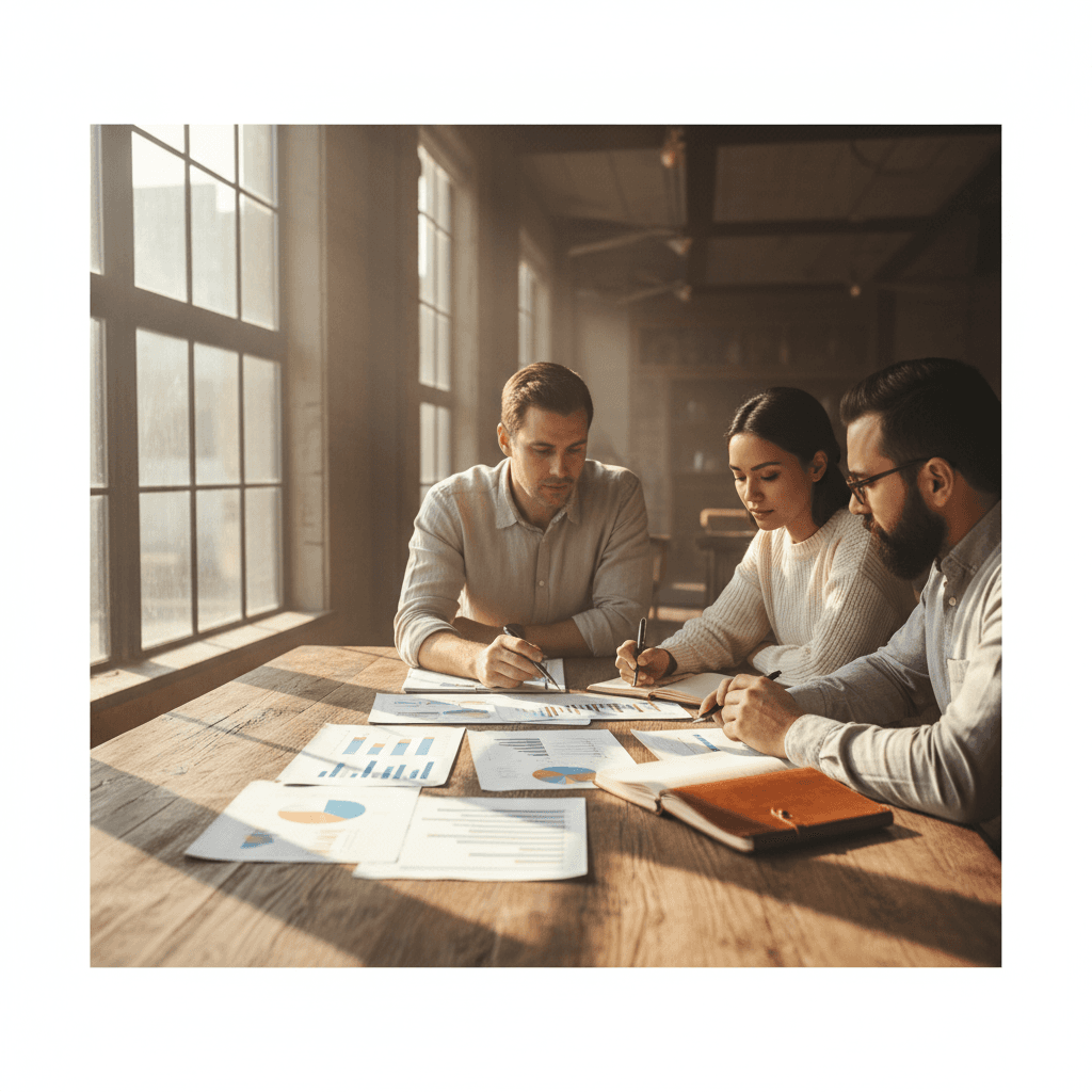 Team collaborating on AI adoption roadmap