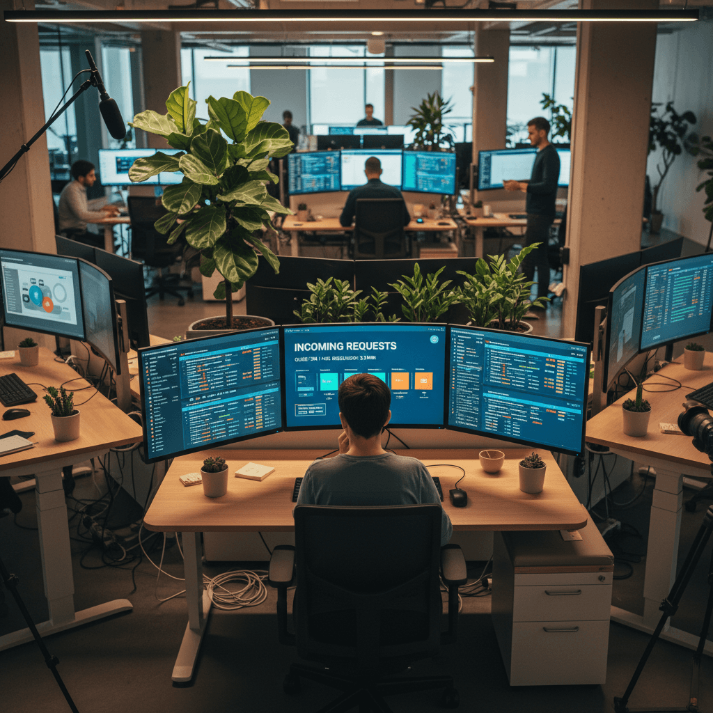 Support desk operations with AI agent prioritization